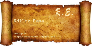 Rácz Emma névjegykártya