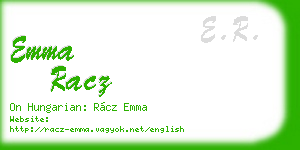 emma racz business card